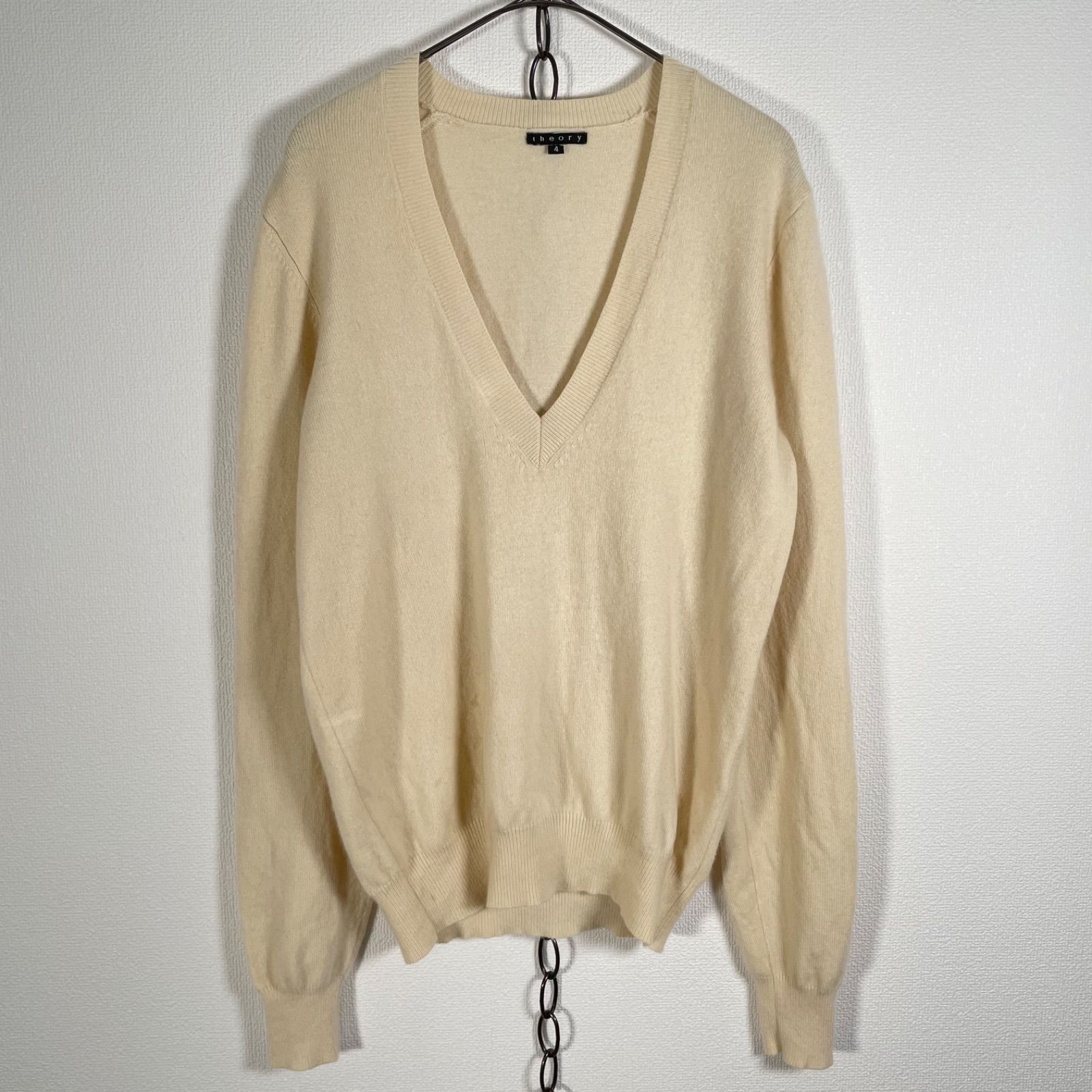 新品　Theory セオリー　ニット　セーター　カシミヤ混　アイボリー　M theory セオリー カシミヤ混 ニット セーター レディース サイズ4 L