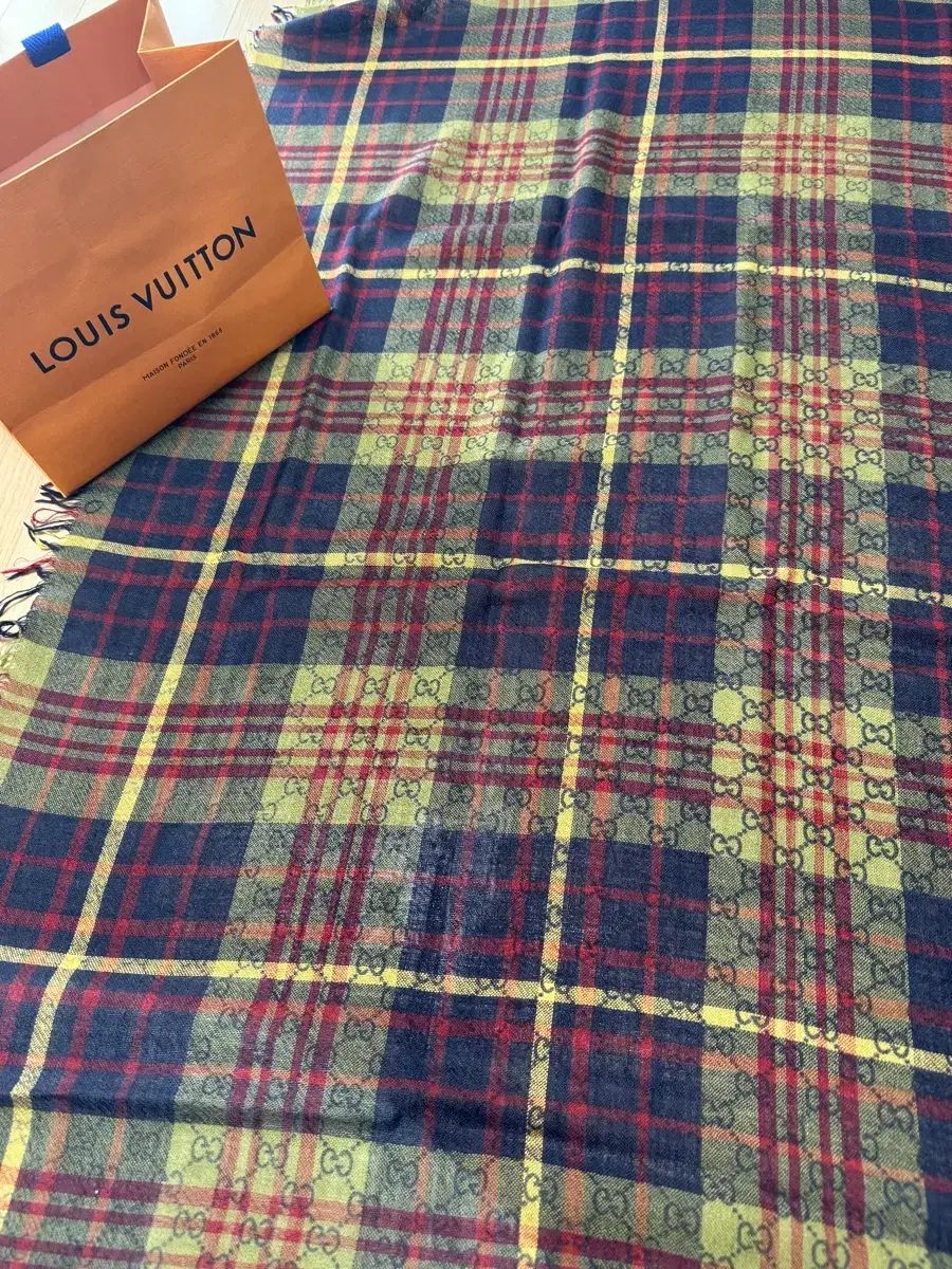 グッチ チェック マフラー 100