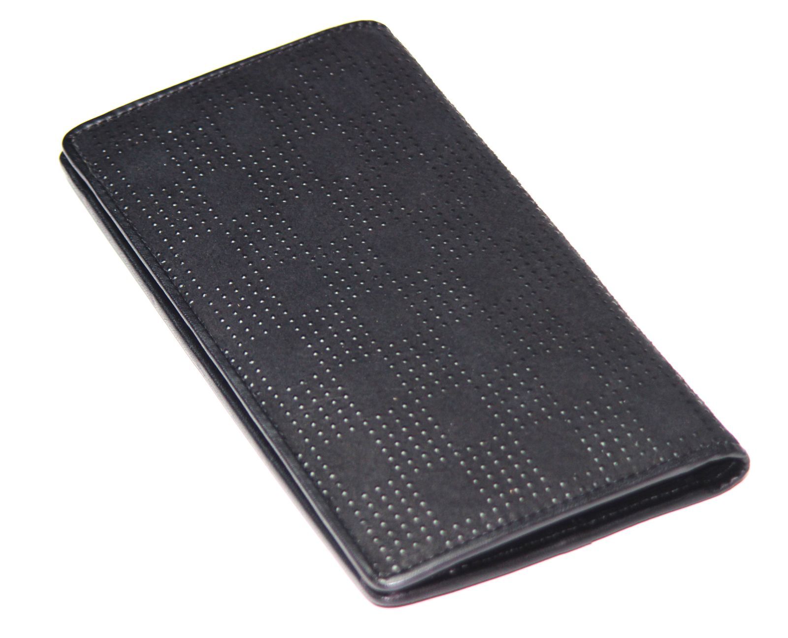 期間 ＆税込価格 数量 漆光沢 鹿革マット加工 牛革 印伝 質感が美しいコントラスト 市松模様柄 男女兼用 小銭入れナシ スマート ロングウォレット IDS-100 BK