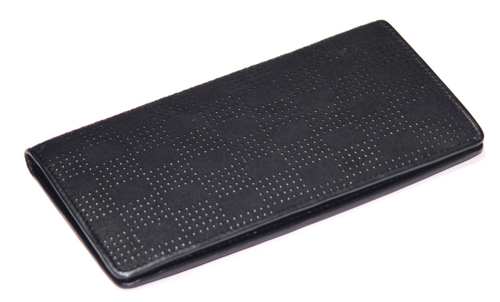 期間 ＆税込価格 数量 漆光沢 鹿革マット加工 牛革 印伝 質感が美しいコントラスト 市松模様柄 男女兼用 小銭入れナシ スマート ロングウォレット IDS 100 BK