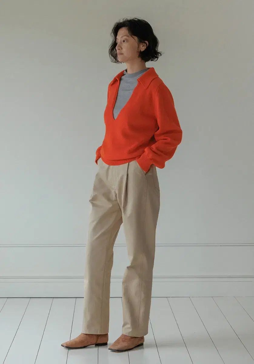 MOONDAL ムンダル ダイング ピンタック デニム ベージュ L