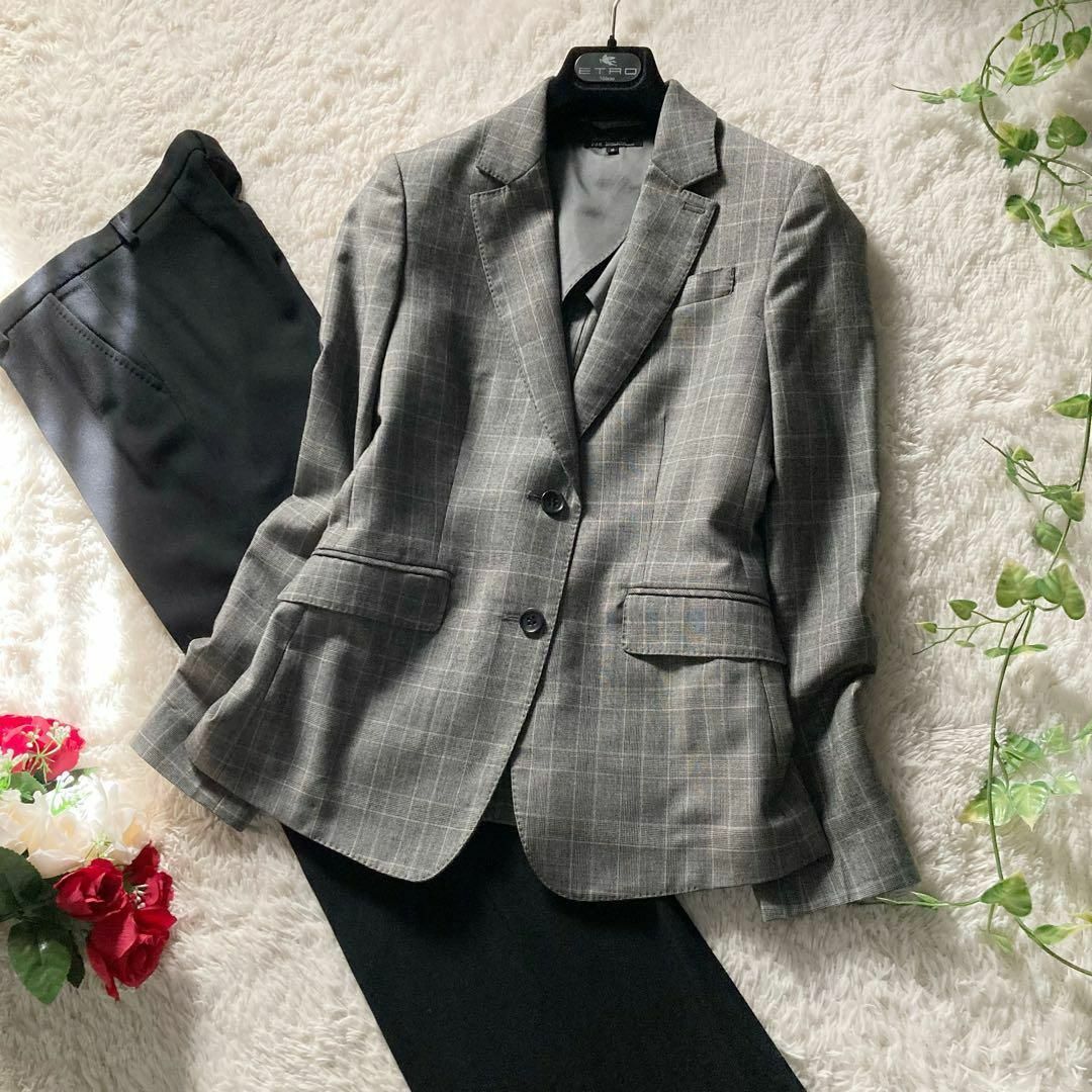 23区 kulson パンツスーツ テーラードジャケット グレンチェック センタープレスパンツ フォーマル ビジネス