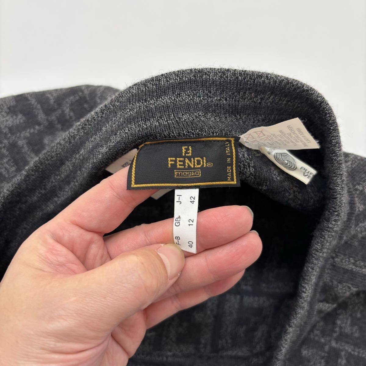 FENDI フェンディ ズッカ 柄 ニット ラップ スカート MADE IN ITALY