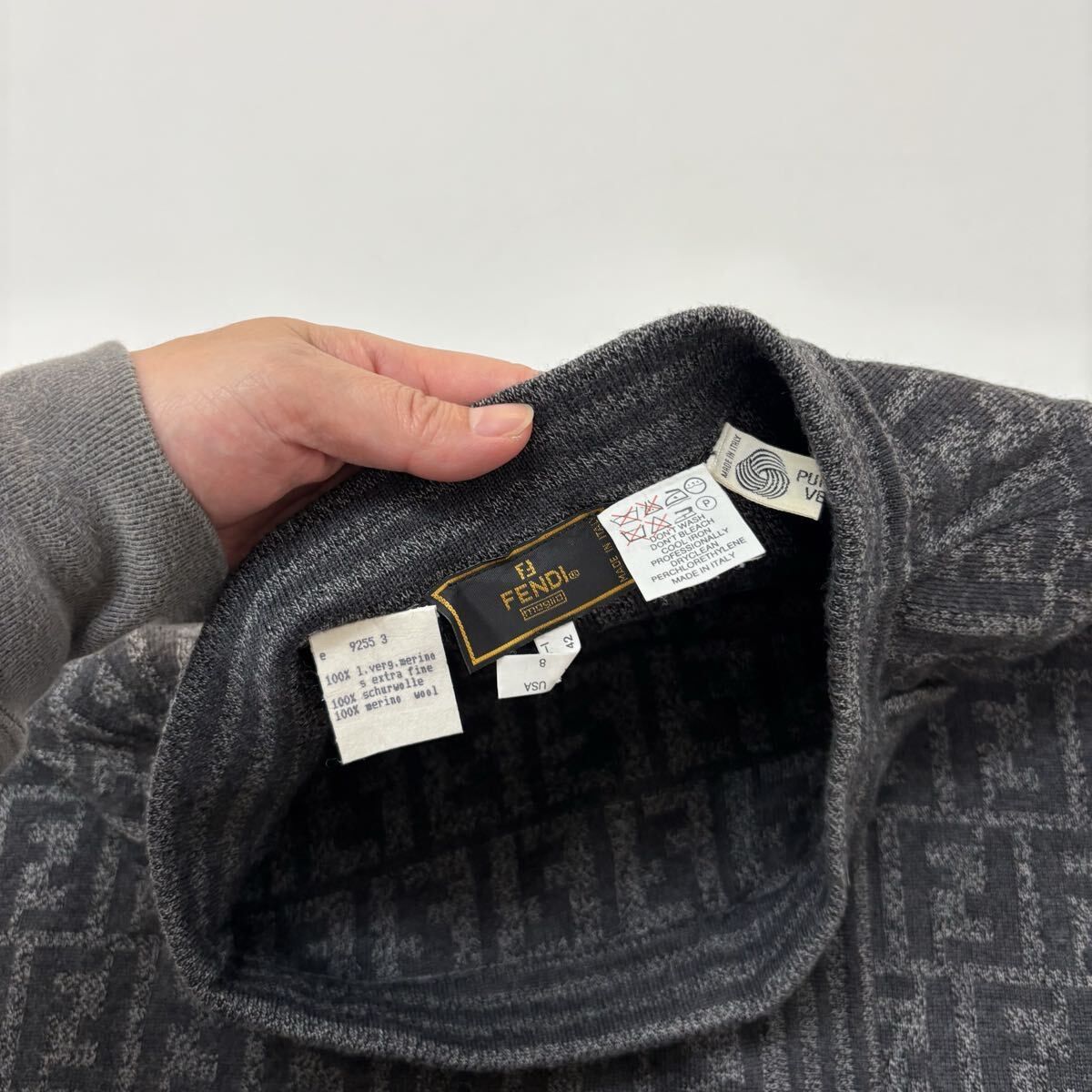 FENDI フェンディ ズッカ 柄 ニット ラップ スカート MADE IN ITALY