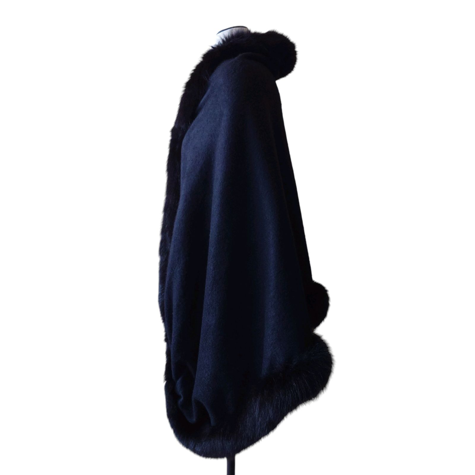 COTOO コトゥー カシミヤ100% ブルーフォックスファー 3way ポンチョ