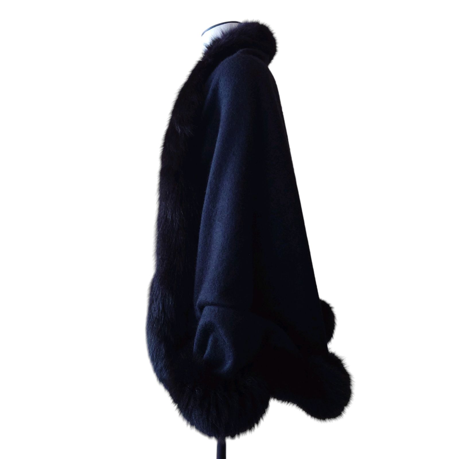 COTOO コトゥー カシミヤ100% ブルーフォックスファー 3way ポンチョ