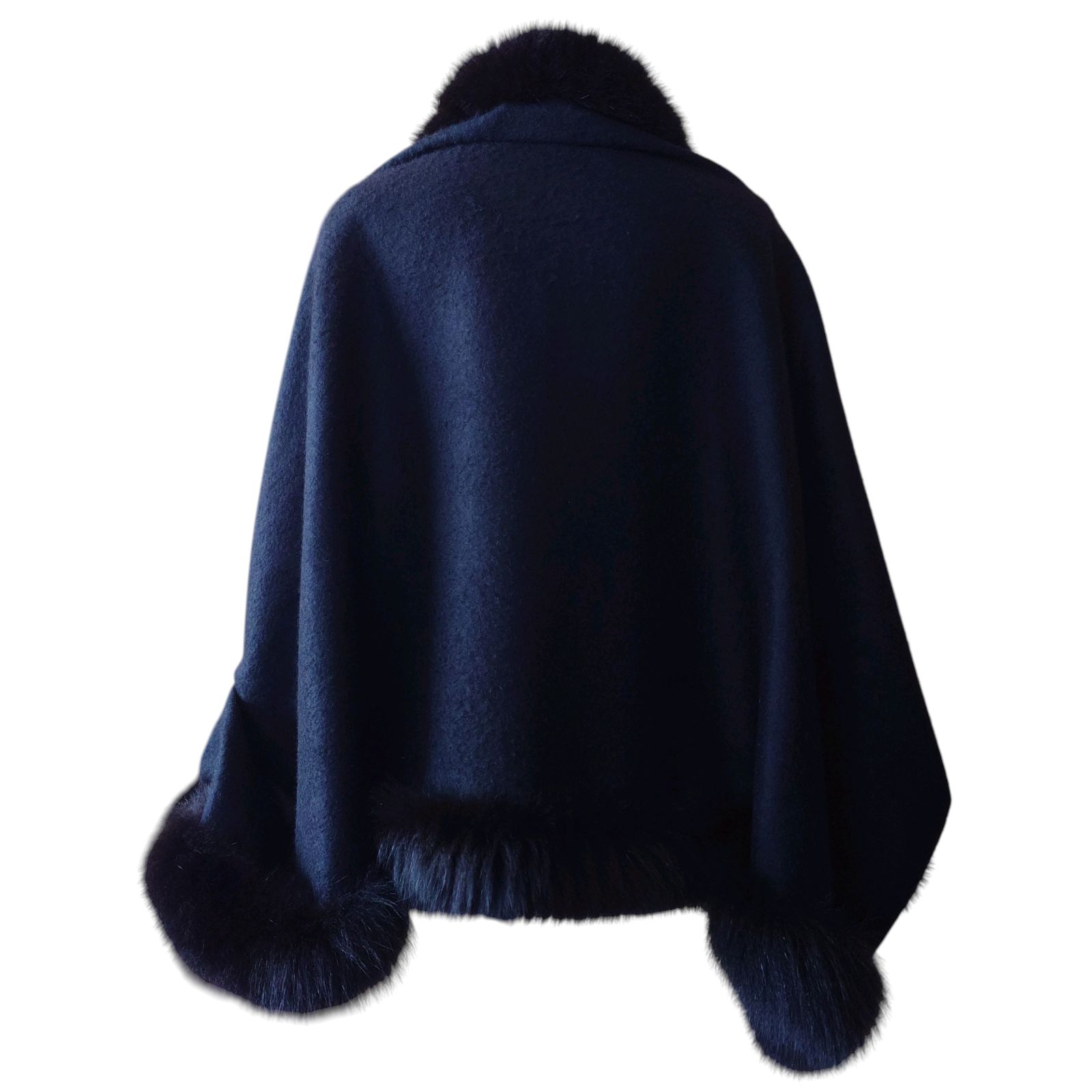COTOO コトゥー カシミヤ100% ブルーフォックスファー 3way ポンチョ