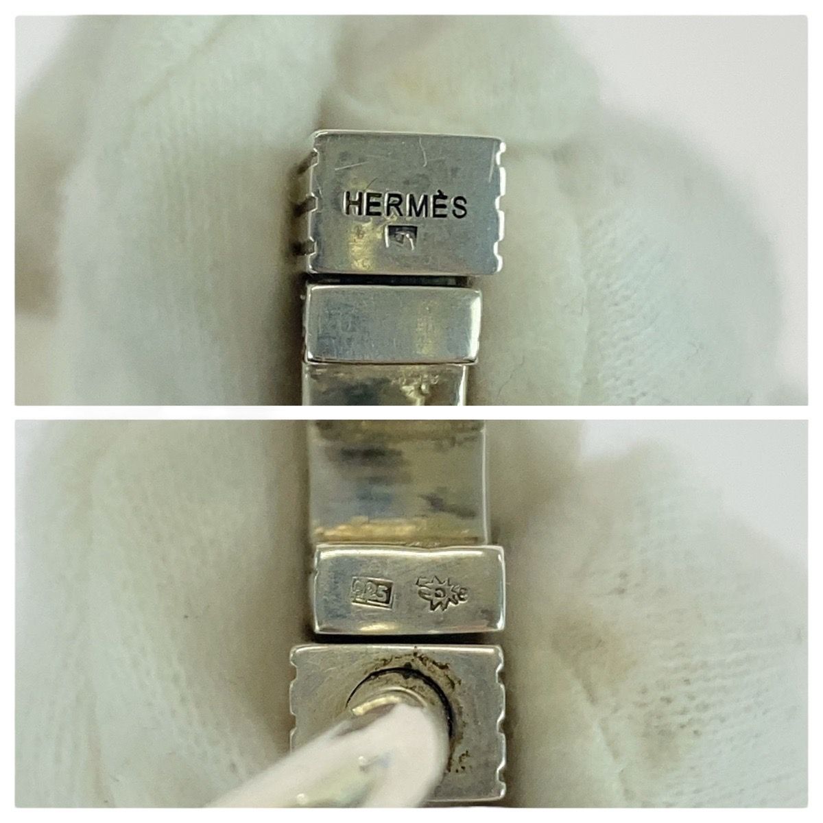 美品 HERMES エルメス トゥアレグ シルバー SV925 シルバー カデナ