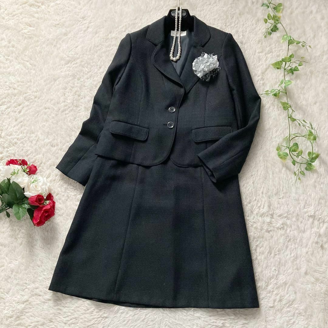 quatre epice セレモニースーツ ツイード テーラードジャケット スカート 濃紺 大きいサイズ 15号