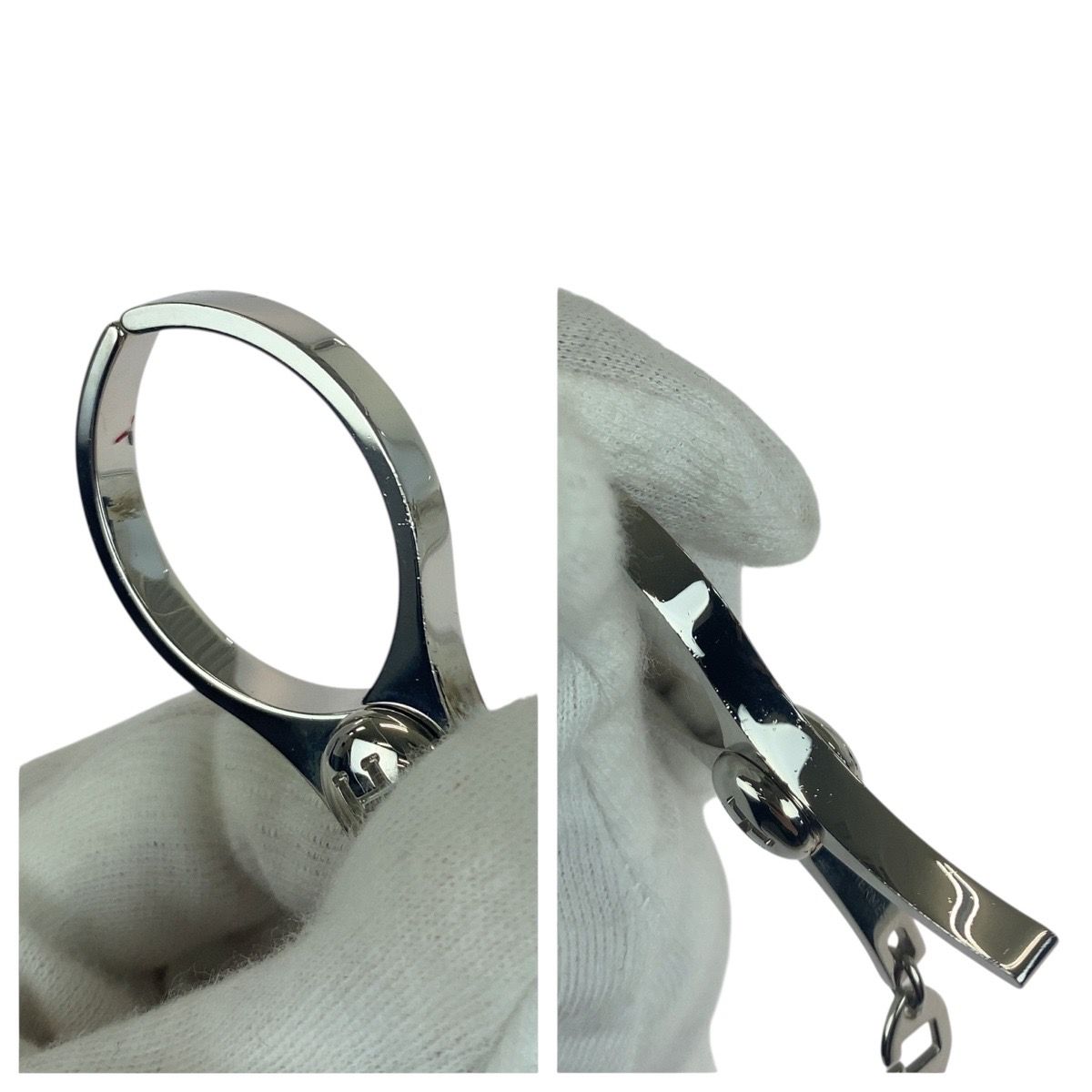 美品 HERMES エルメス シルバー メタル キーホルダー バッグチャーム