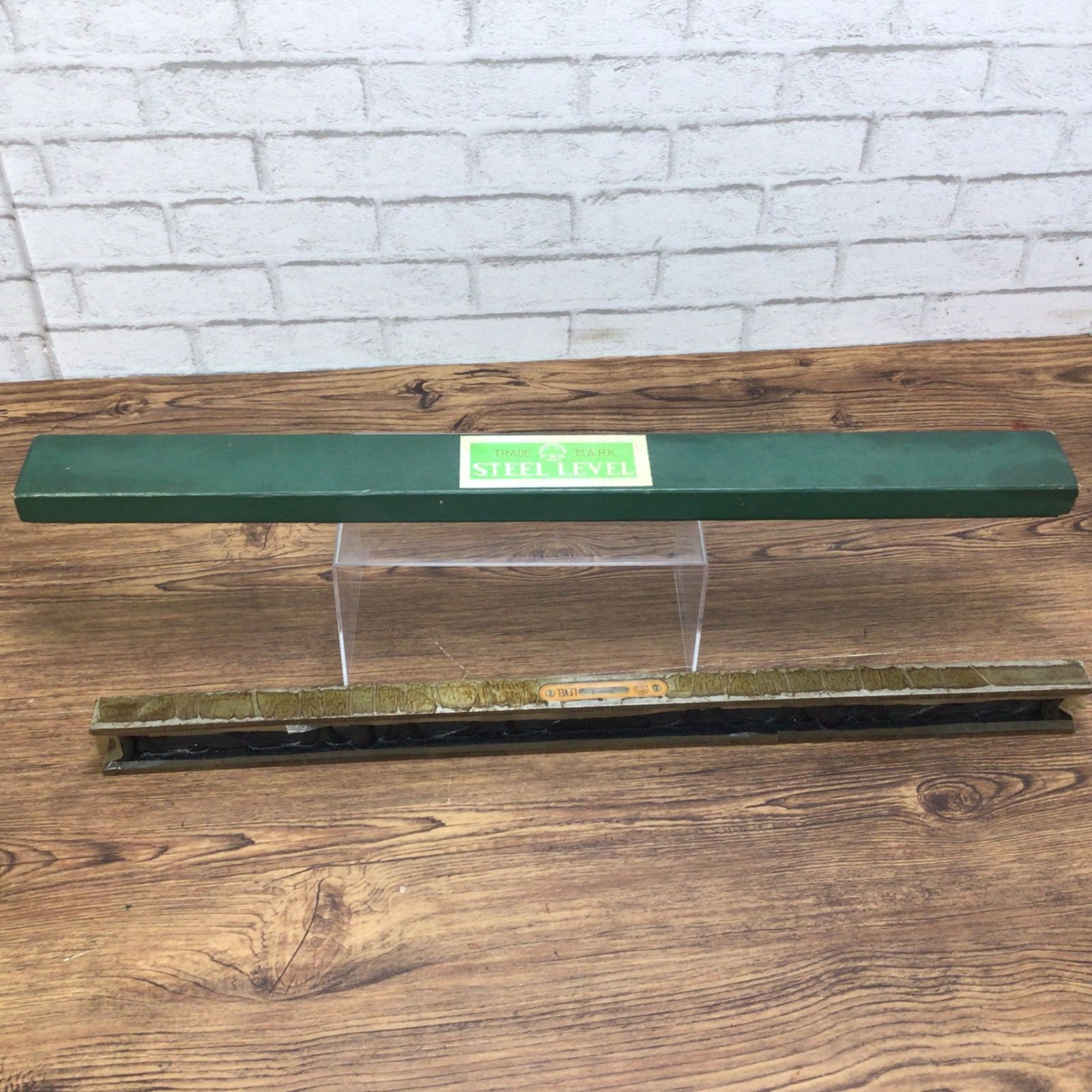 11468 【未使用保管品】FSK 鉄水平器 STEEL LEVEL 全長約600mm ハンド