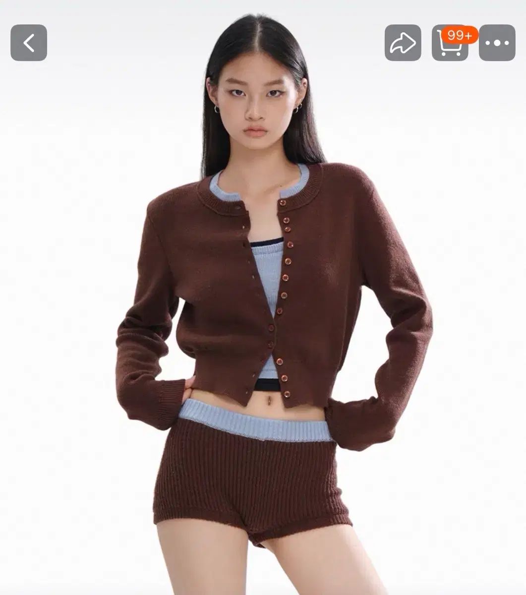 スイートChilling ニットカーディガン ハーフパンツ セット