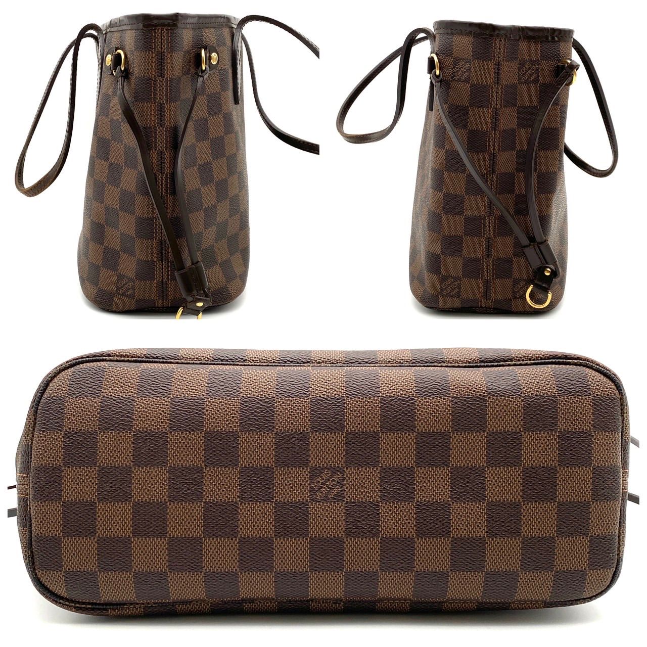 ルイヴィトン ダミエ ネヴァーフル PM トートバッグ ブラウン エベヌ