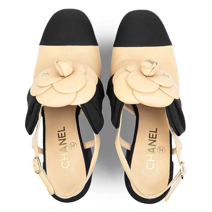 極美品】CHANEL シャネル パンプス G45306 COCOマーク カメリア リボン