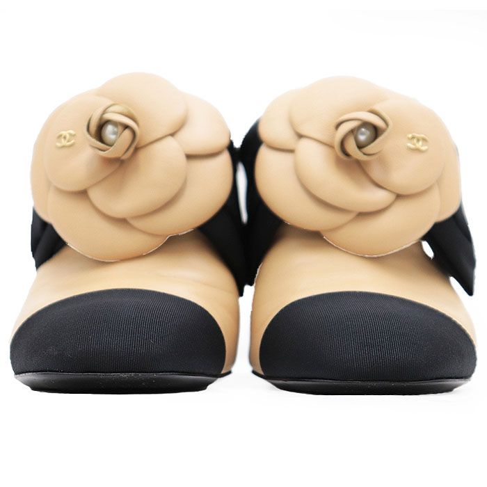 極美品】CHANEL シャネル パンプス G45306 COCOマーク カメリア リボン
