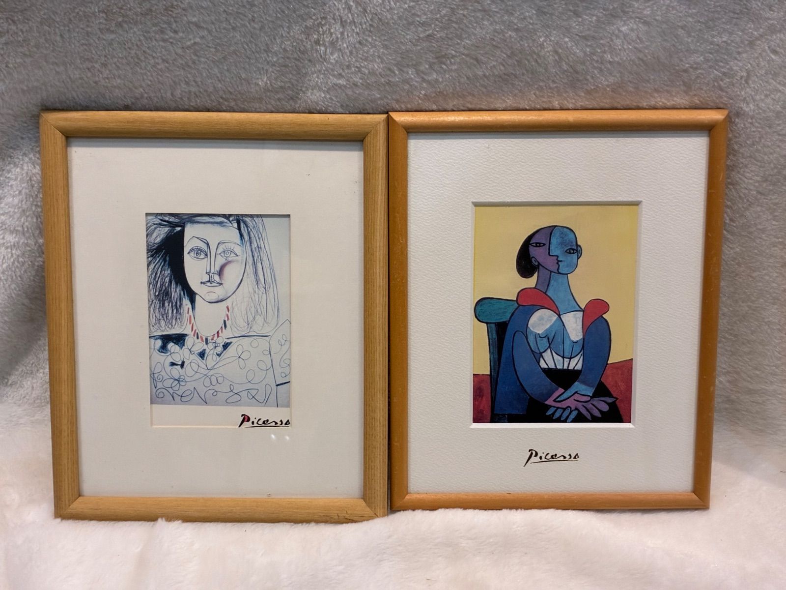 ピカソ　複製画　2点セット ピカソ風 複製版画 2点セット 額装済み インテリア用 絵画 モダン