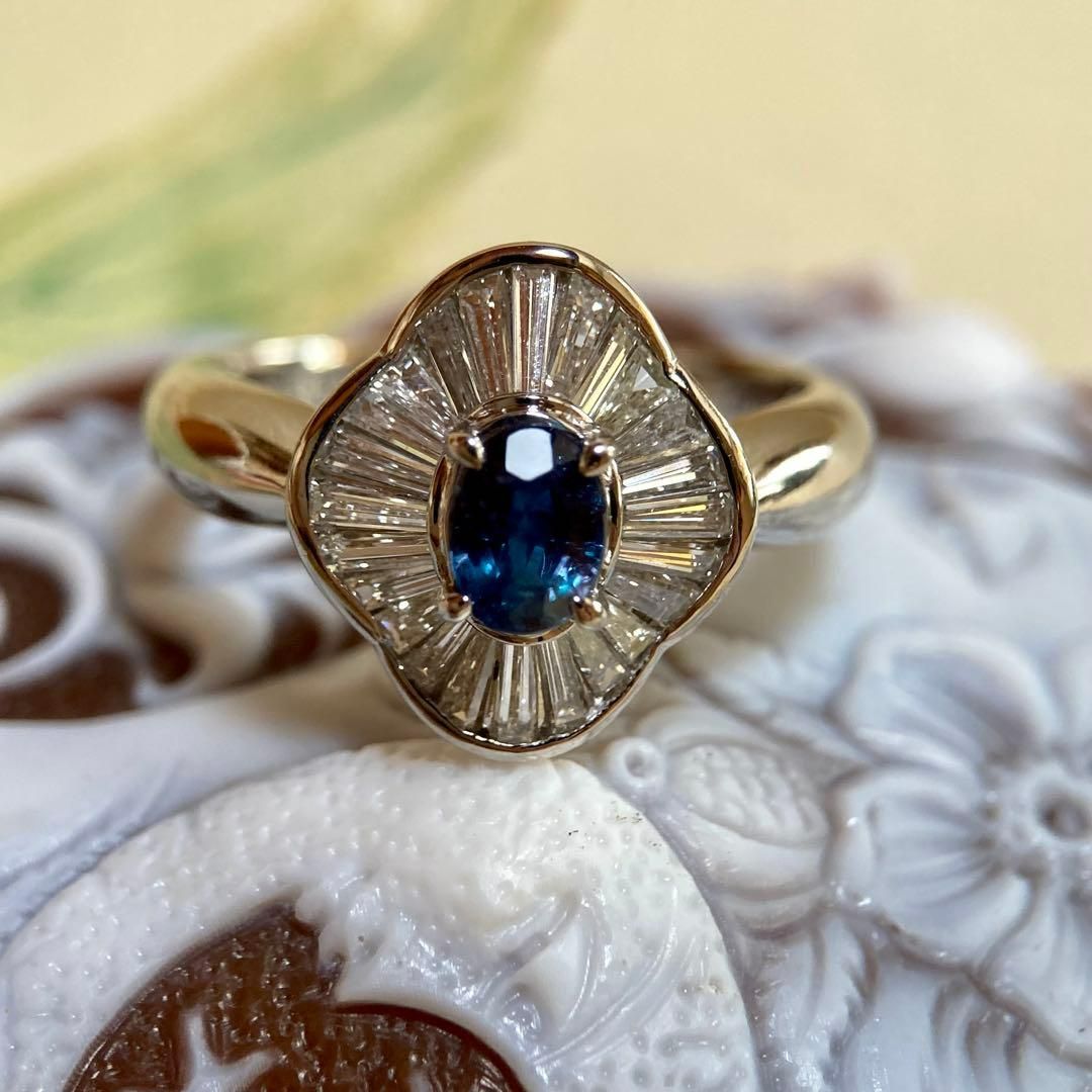 pt900 ブラジル産アレキサンドライト0.62ct ダイヤモンド 指輪 リング