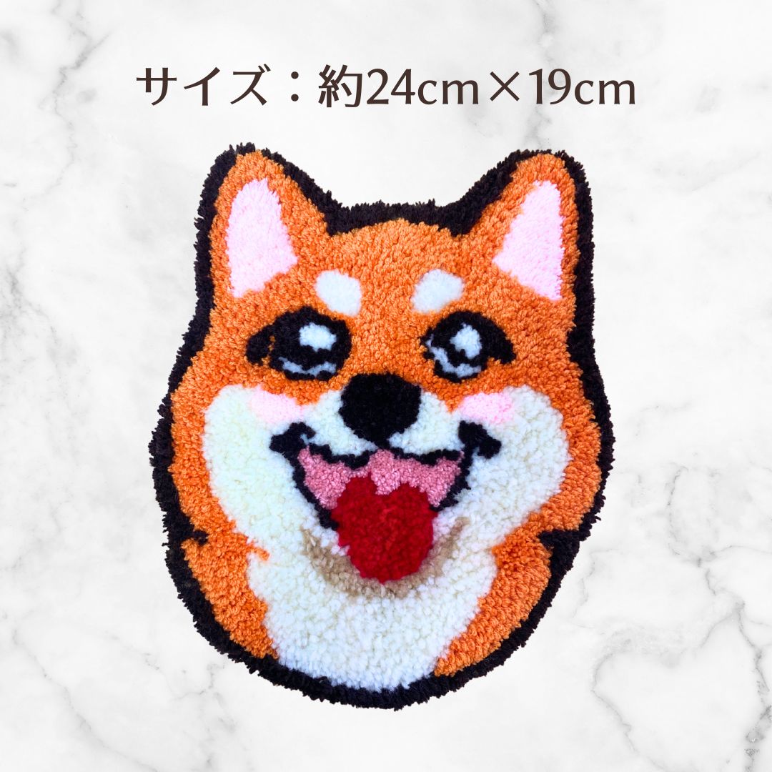 ペレシヤギャッベ手織り絨毯ミニラグ 座布団犬柄アニマルデザイン