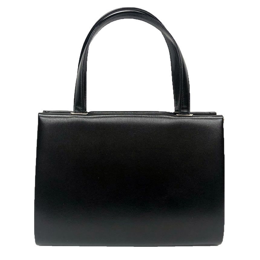 La Moda HASEGAWA ラ モーダ レザー ハンドバッグ ブラック 黒 和装