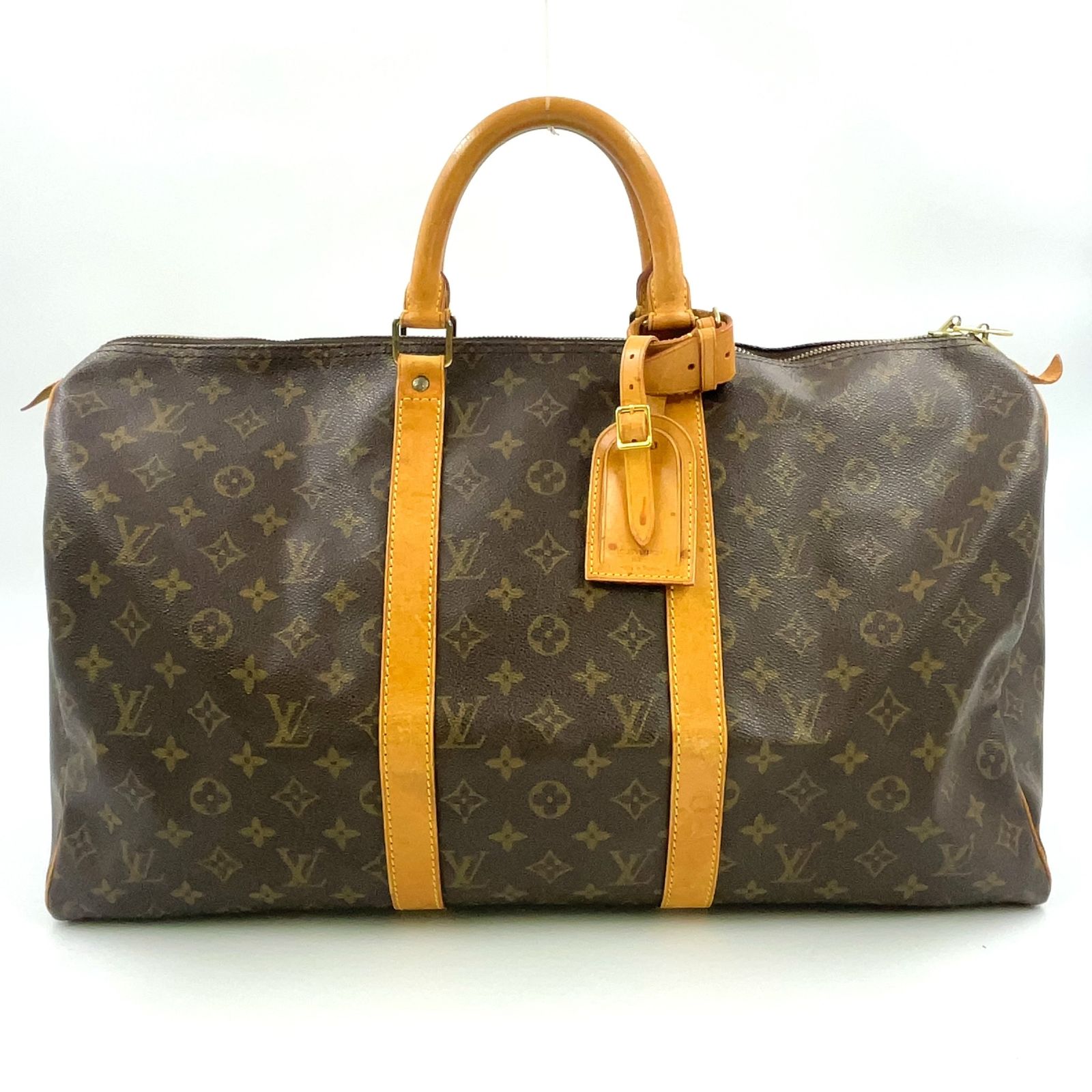 LOUIS VUITTON キーポル50 モノグラム モノグラム レザー×PVC ブラウン