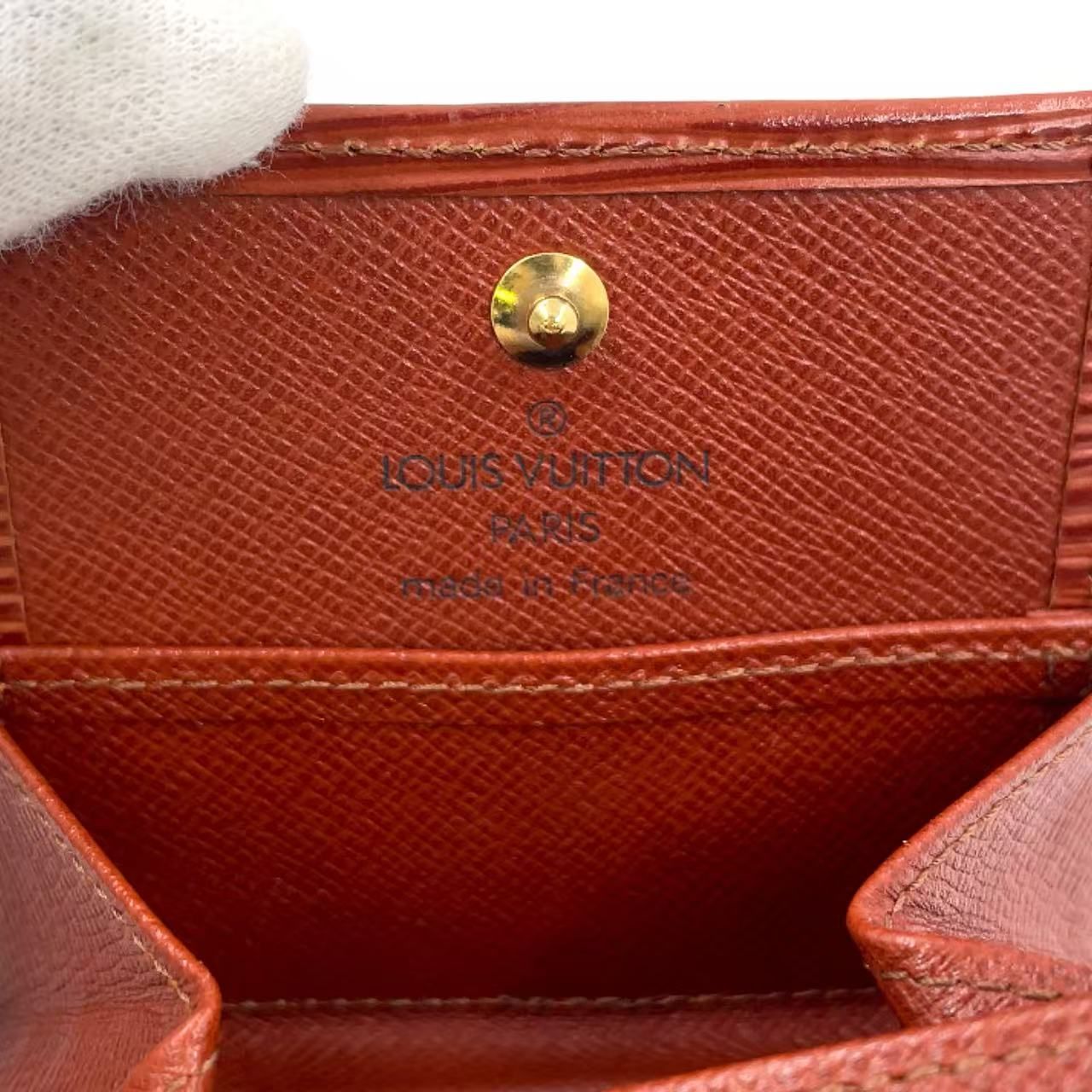 LOUIS VUITTON エピ ポルトモネ ボワット レザー ブラウン コイン