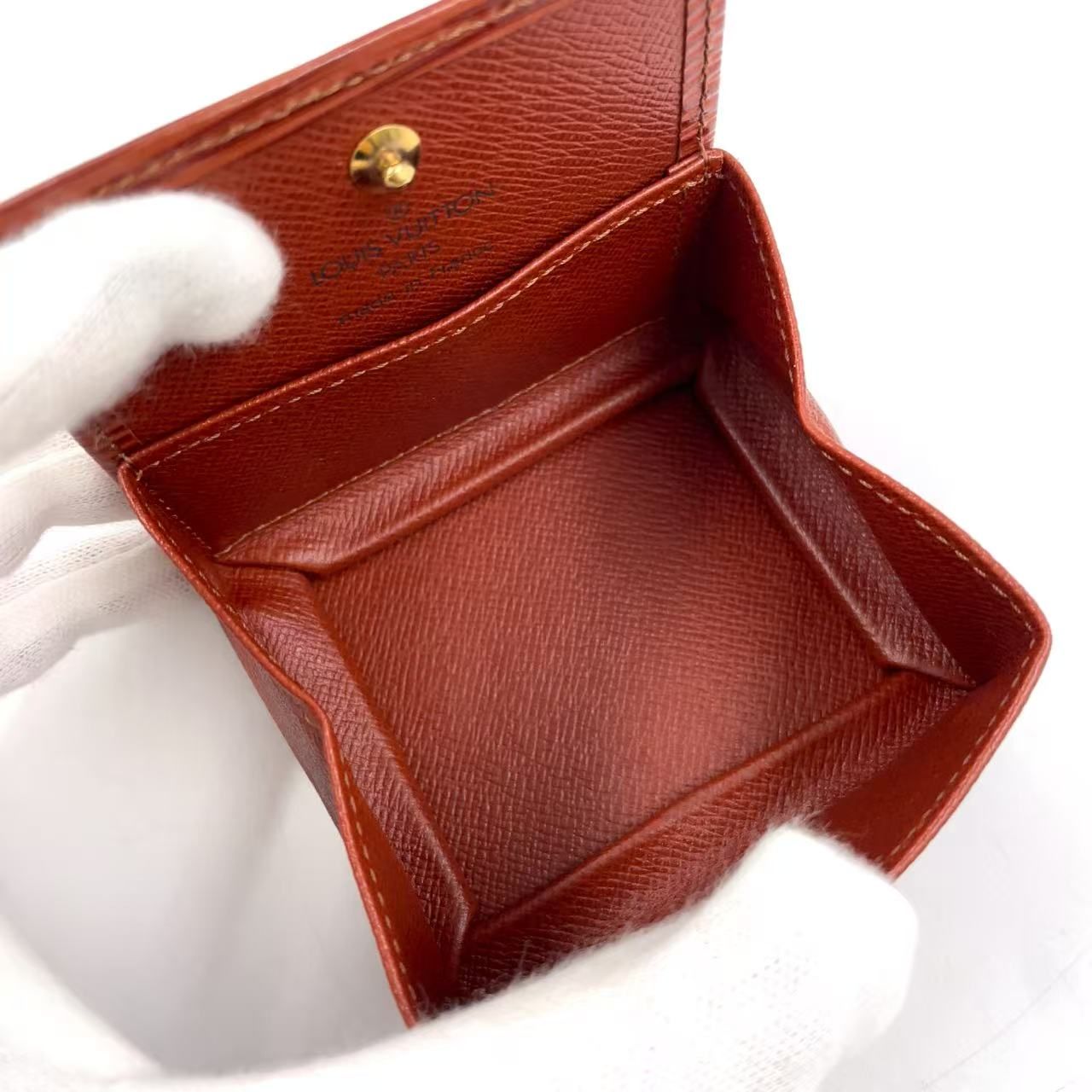 LOUIS VUITTON エピ ポルトモネ ボワット レザー ブラウン コイン