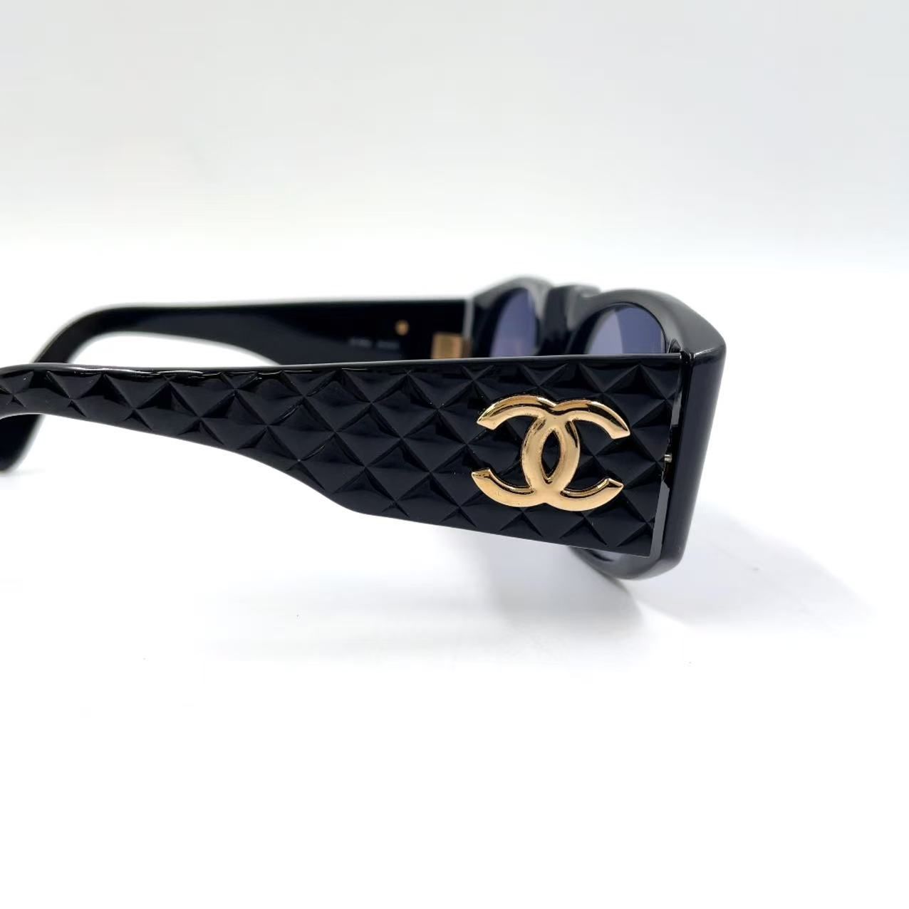 CHANEL ココマーク マトラッセ プラスチック ブラック サングラス