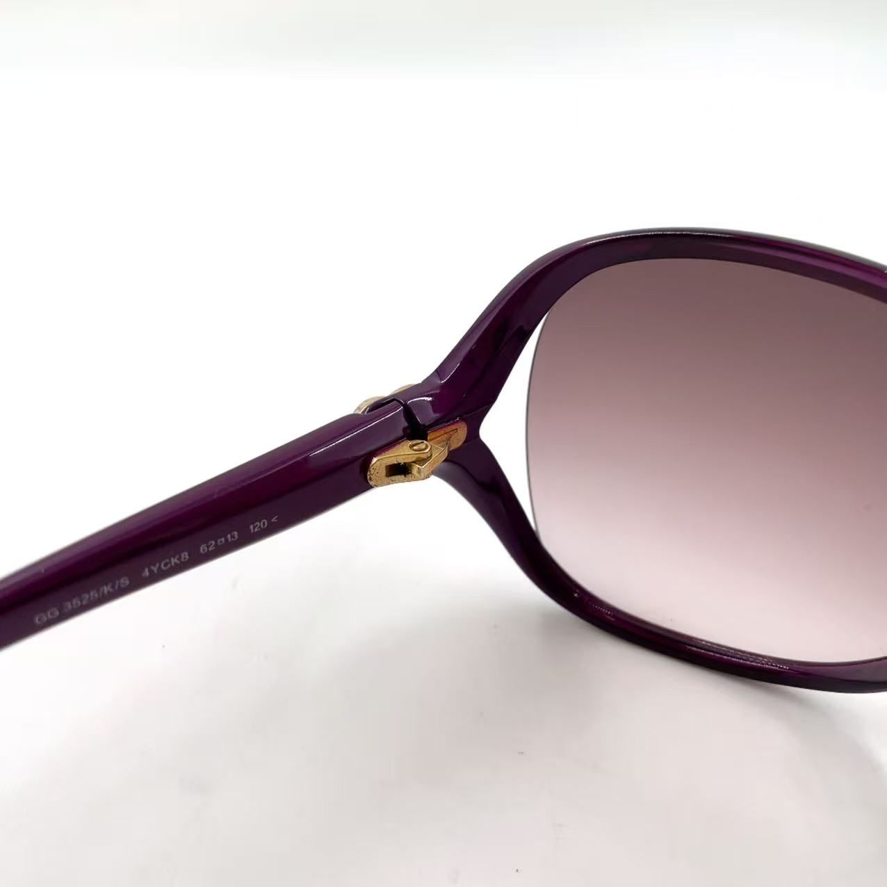 GUCCI ハートGG ロゴ プラスチック パープル サングラス ゴールド