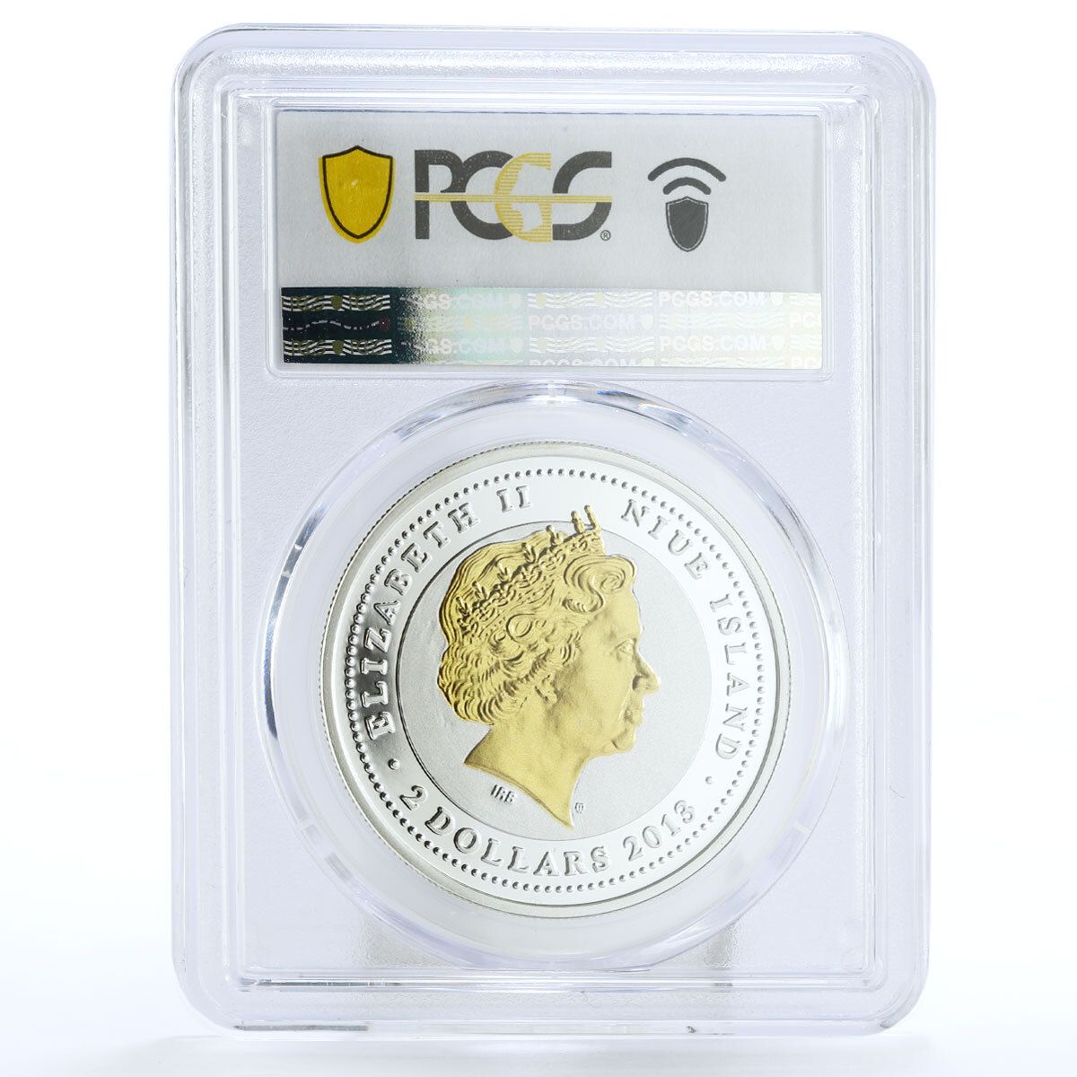 ニウエ 2ドル カザフ伝統 ベタシャール女性 PR69 PCGS 金メッキ銀貨