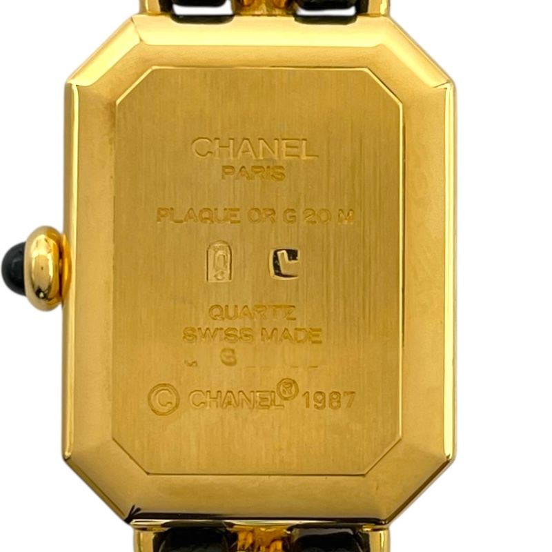 シャネル CHANEL プルミエール M H 0001 ブラック GP クオーツ レディース 腕時計