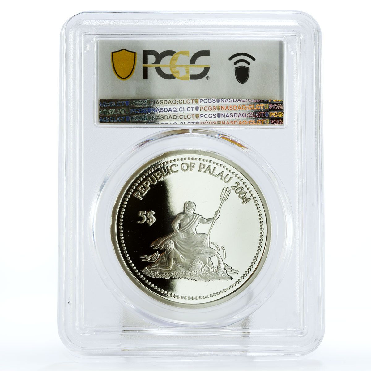 パラオ 5ドル 海洋生物保護 ブルーフィッシュファウナ PR69 PCGS 銀貨