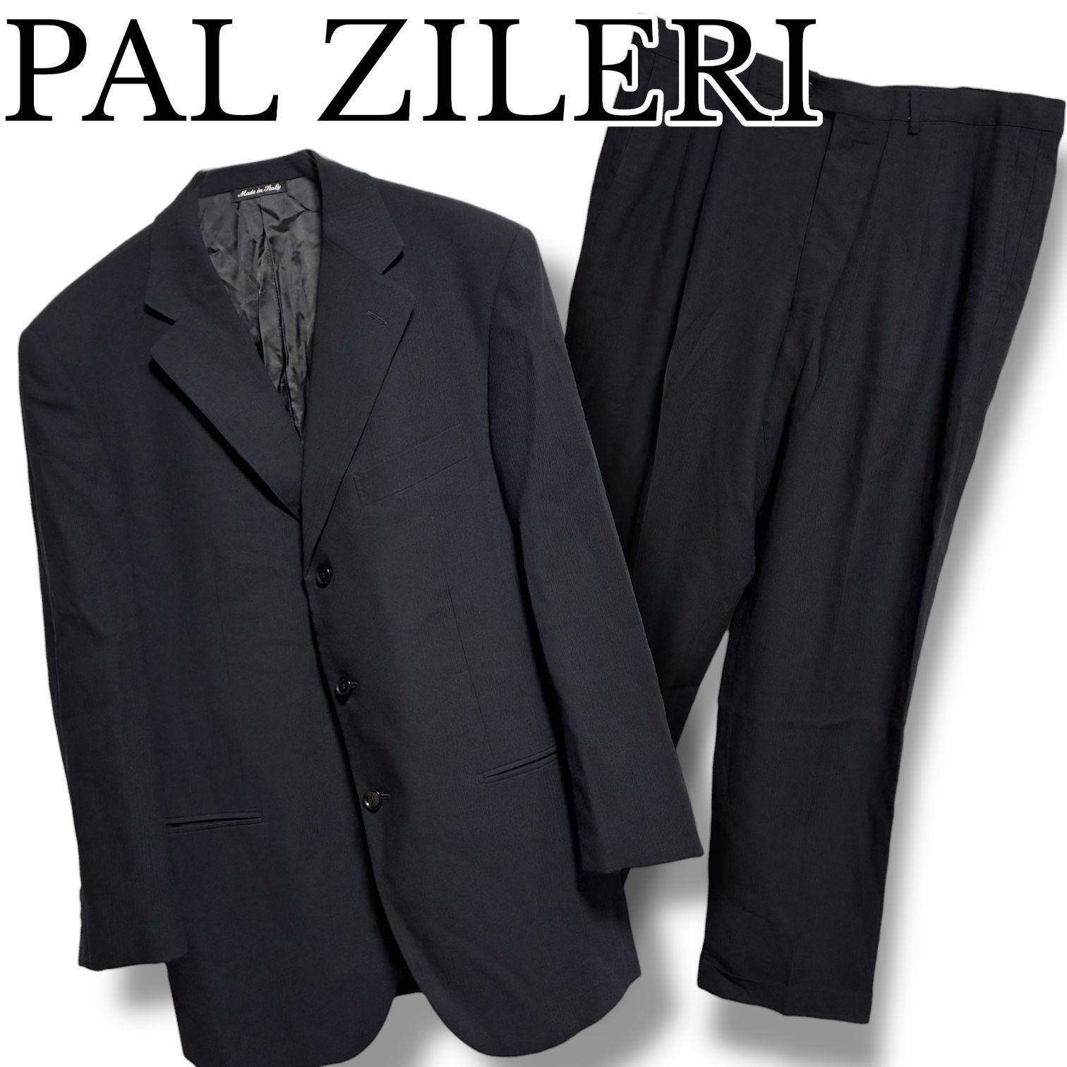 PAL ZILERI パルジレリ スーツ セットアップ メンズ 52 XL相当 ネイビー 濃紺 イタリア製 Made in Italy ジャケット パンツ ウール100 ピュアウール Pura Lana Vergine 裏地キュプラ 001235 H