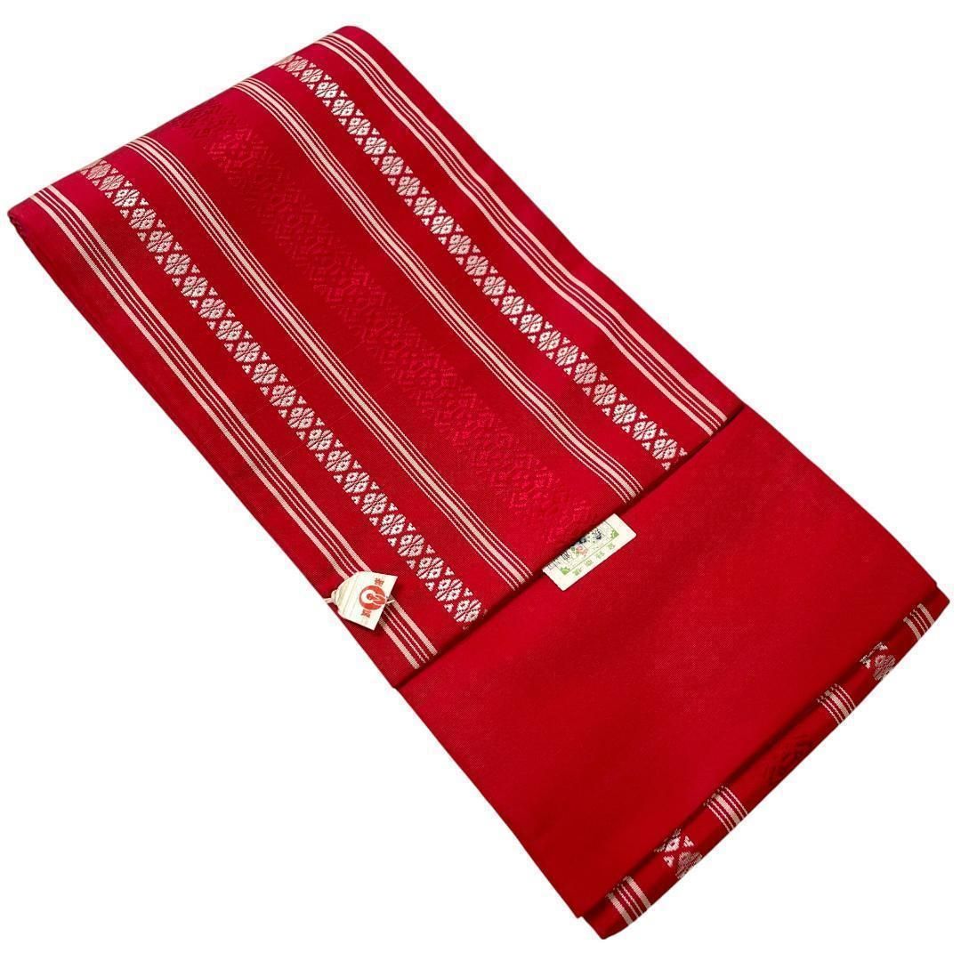 半幅帯 吉弥帯 本場筑前博多織 正絹 博多献上柄 赤 着物 kimonolove