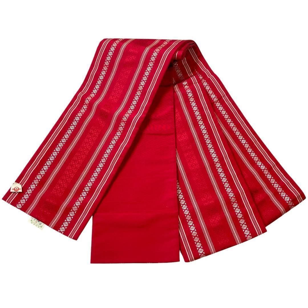 半幅帯 吉弥帯 本場筑前博多織 正絹 博多献上柄 赤 着物 kimonolove