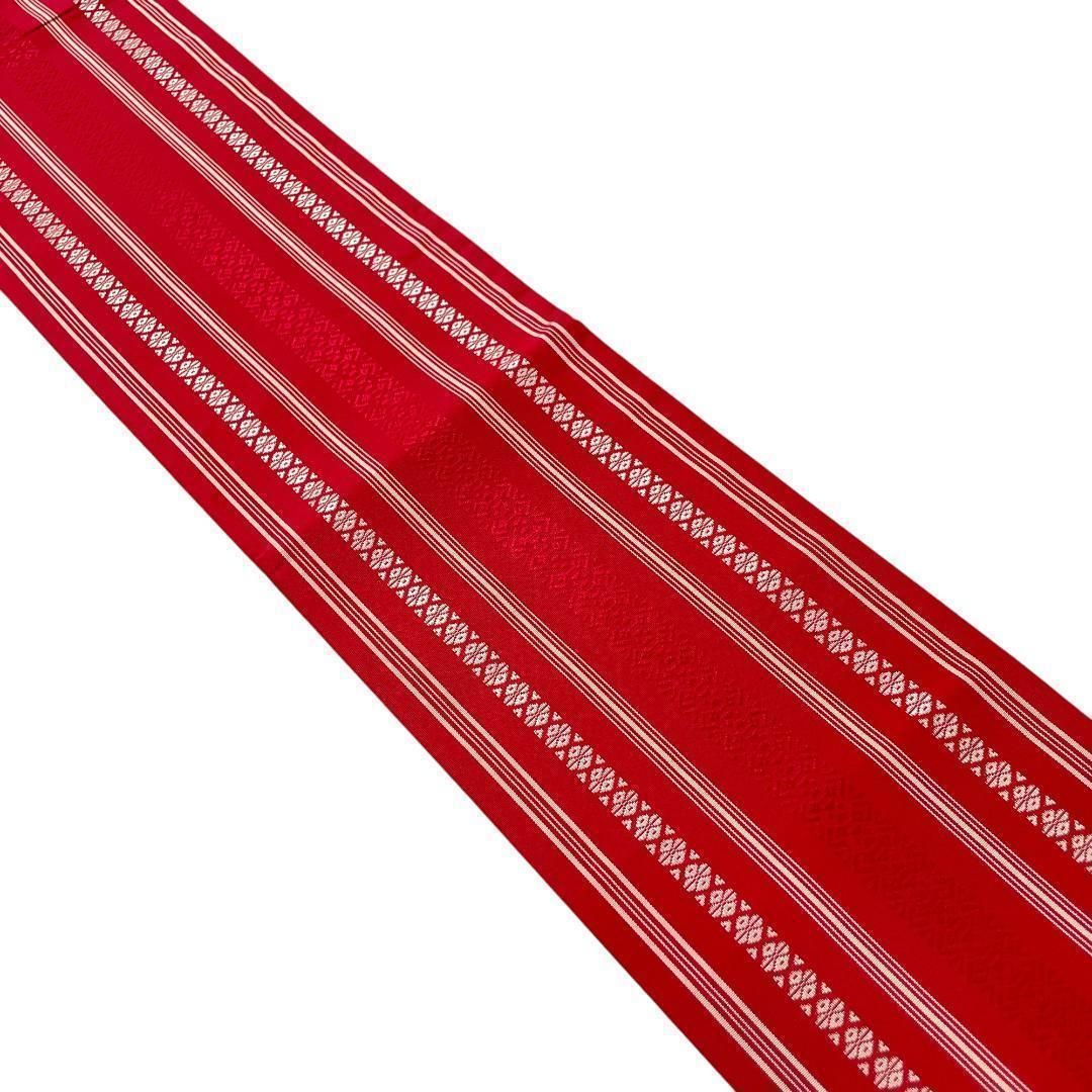 半幅帯 吉弥帯 本場筑前博多織 正絹 博多献上柄 赤 着物 kimonolove