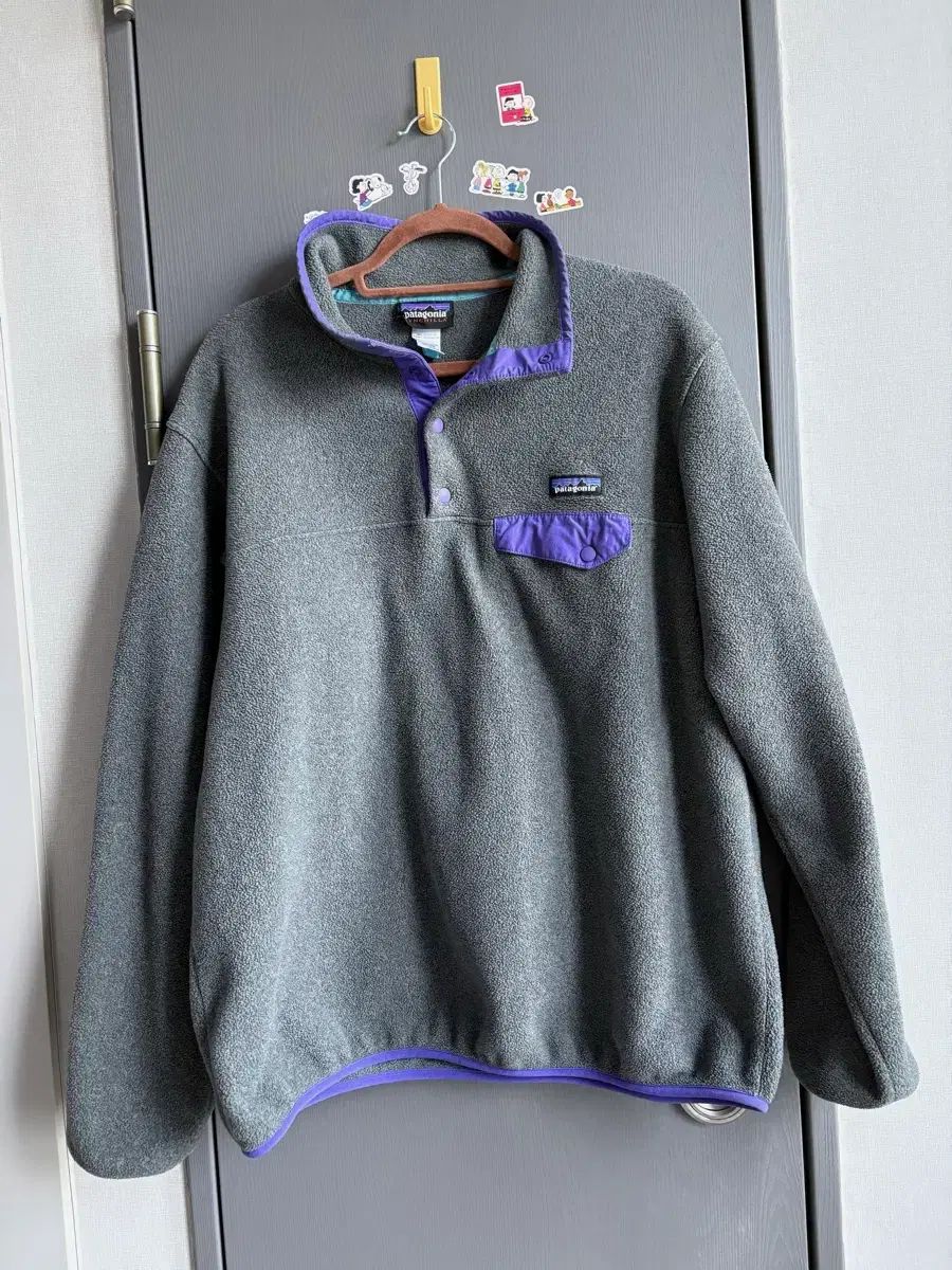 ウィメンズ XL マンズ L patagonia パタゴニア Synchilla シンチラ グレー ニッケル PURPLE パープル