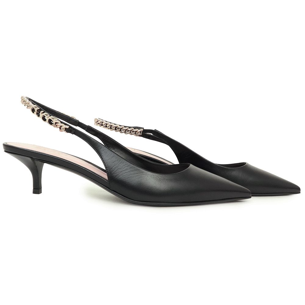 グッチ シニョリーア スリングバック チェーンロゴ パンプス ミュール