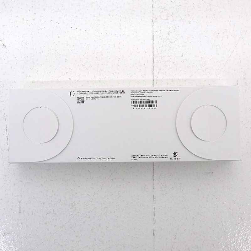 Apple Watch Series 11 GPSモデル 46 mm ジェットブラックアルミニウムケースとブラックスポーツバンド M L MEUX 4 J A 139-C 259