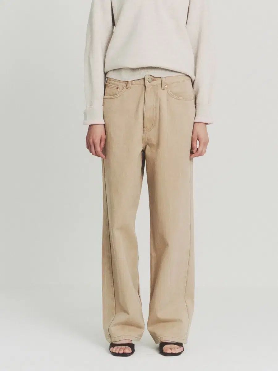 リープレーン ベージュ デニムパンツ