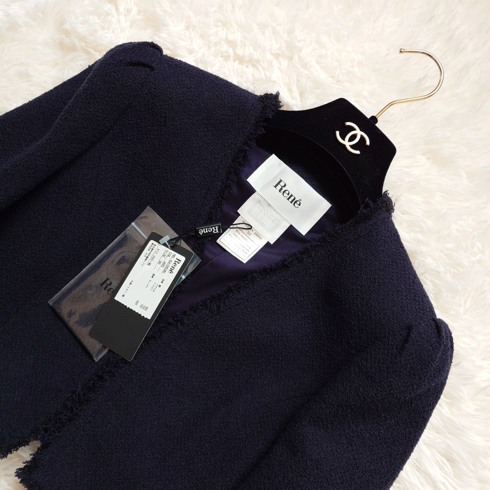 Rene ルネ タグ付き TISSUE社製 イタリア生地 ツイード セレモニー