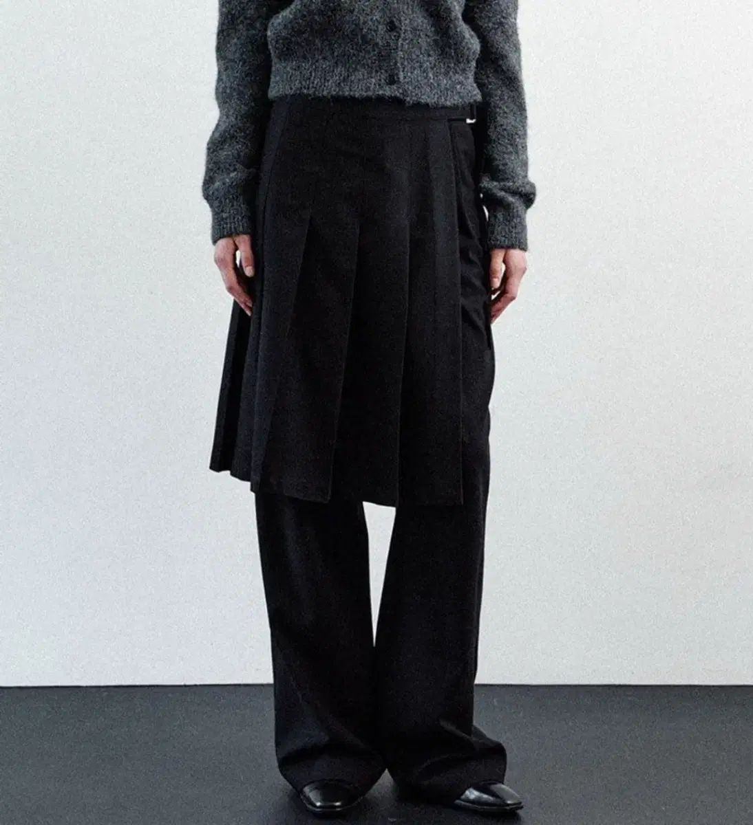Le 르 ウールレイヤードスカート ワイドパンツセット