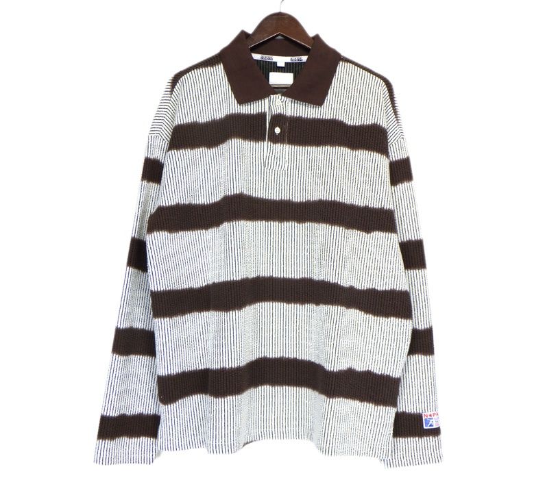 ナパピリ Napapijri マーティンローズ Martine Rose E LION REP ボーダー ロングスリーブ 長袖 ポロ シャツ 46003