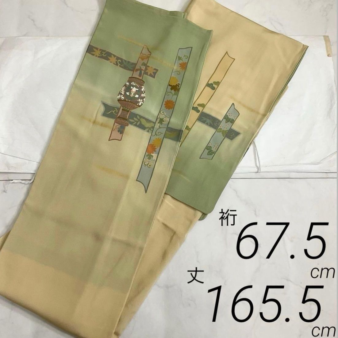 kimono one kimonoarisa 素敵な附下訪問着 袷 広衿 裄長 ロング 裄67 5肩丈165 5