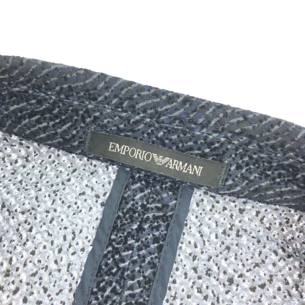 EMPORIO ARMANI エンポリオアルマーニ テーラードジャケット サイズ:46 2B/シングル/ベロア I1G870 I1426   ネイビー メンズ / 240001160019 EMPORIO ARMANI エンポリオアルマーニ テーラードジャケット サイズ:46