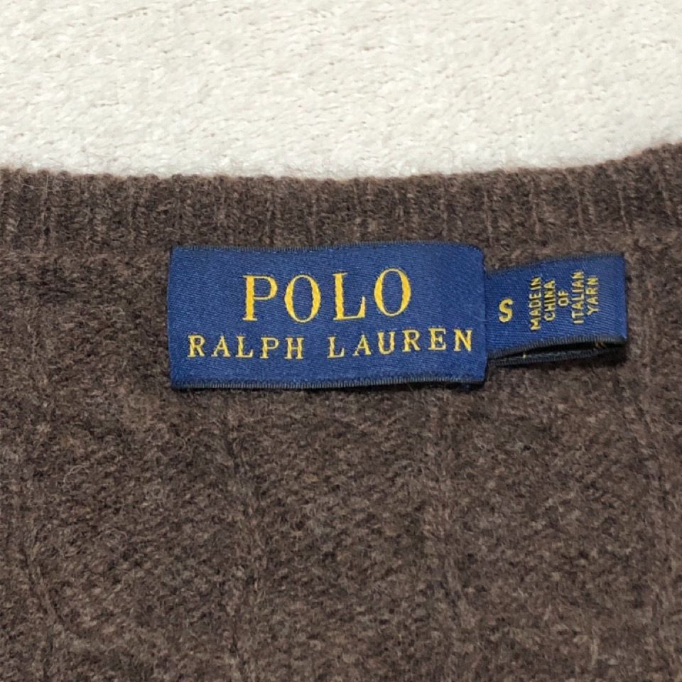 美品 RALPH LAUREN ラルフローレン ニット セーター ブラウン Vネック