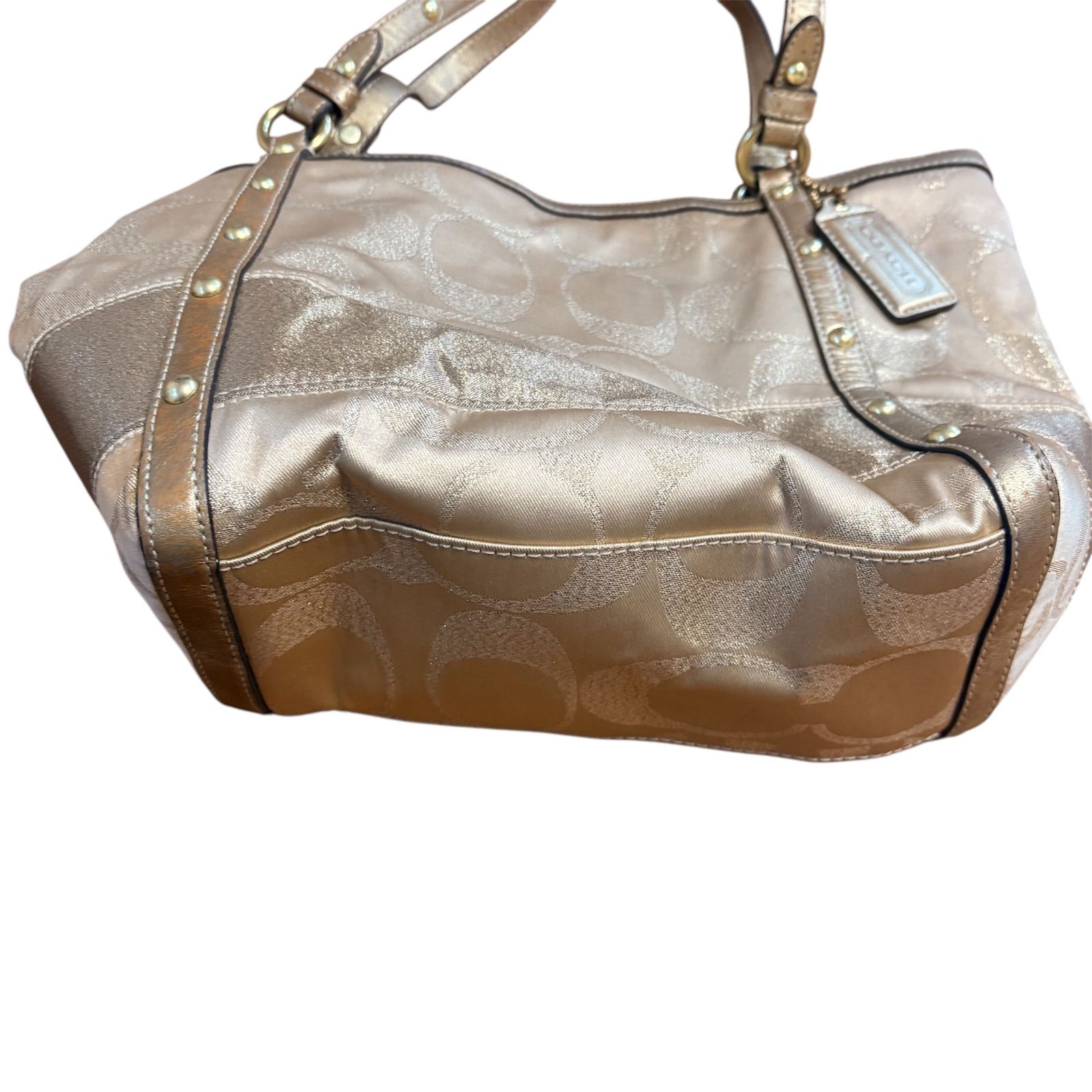 コーチ COACH トートバッグ 12905 肩掛け ベージュ ゴールド