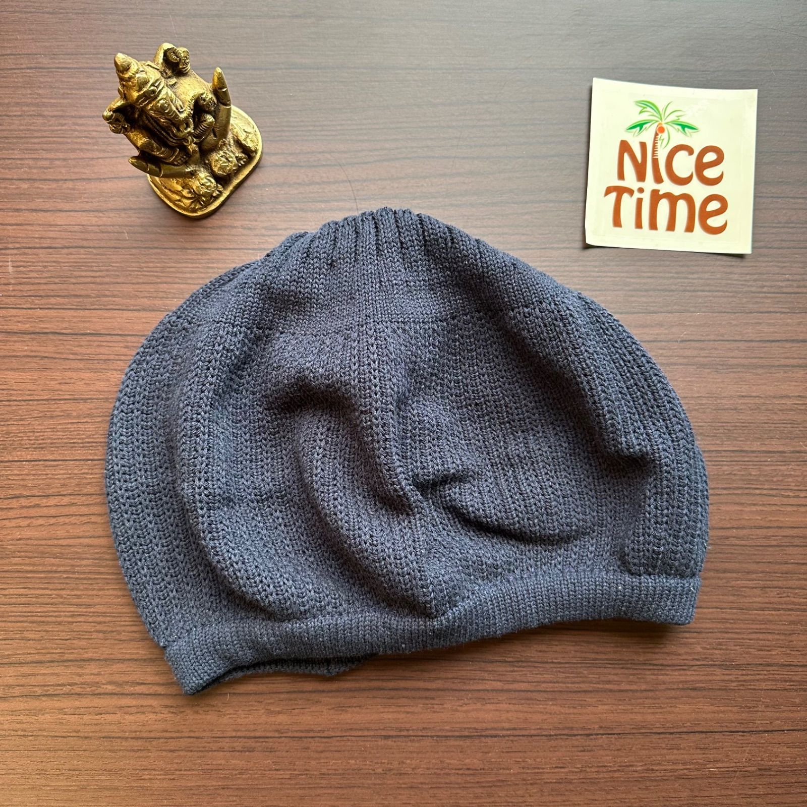 新品】タム帽 ラスタ つば付き ニットキャップ ブラック レゲエ