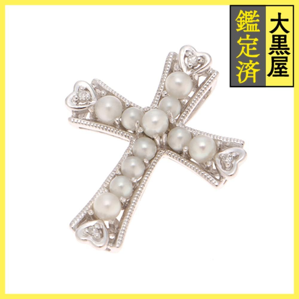 ノンブランドジュエリー トップ K 18ホワイトゴールド パール ライトストーン 472