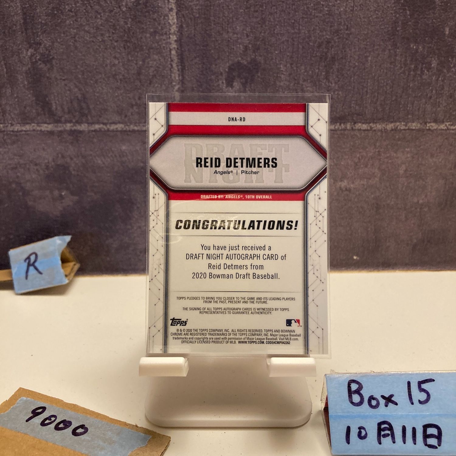 2020 Topps Bowman Chrome Reid Detmers 27 39 直筆サインカード Los Angeles Angels Refractor カード