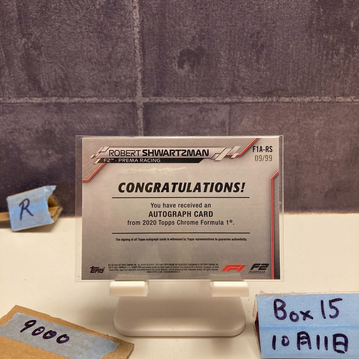 2020 Topps Chrome Formula 1 Robert Shwartzman 09 99 直筆サインカード PREMA RACING Green Refractor カード